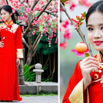 아동용 파티웨어 브랜드 - Traditional Ao Dai for a Tet Celebration**

"A young Vietnamese girl in a beautiful, fully clothed, ...