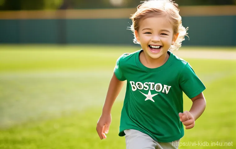 MLB키즈의 인기 스포츠웨어 - **Prompt:** A vibrant and confident young child, approximately 8-10 years old, actively posing on an...